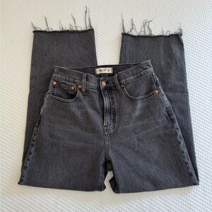 Madewell Perfect Vintage Wide Leg Crop Jean Raw Hem in Benley Wash Size 25